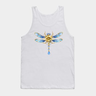 Mechanical Dragonfly on a White Background ( Steampunk ) Tank Top